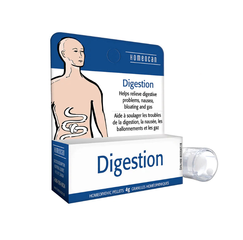 Granules homéopathiques - Digestion - Soulage ballonnements, gaz, nausées - Homeocan - 4g